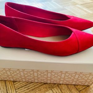 Red elegant flats - size 8.5 (new, never worn)